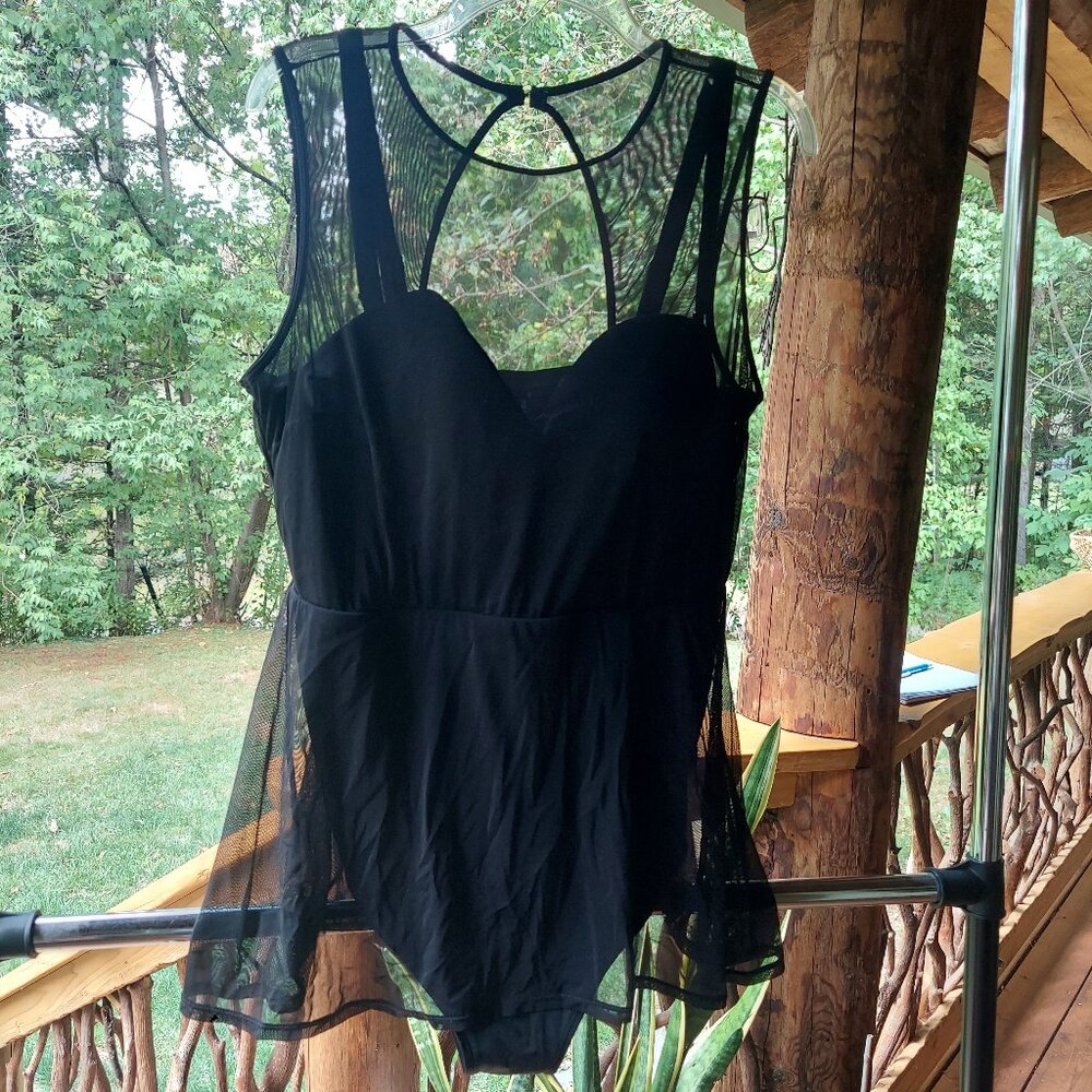 Black Swim Dress w/ Brief 2X